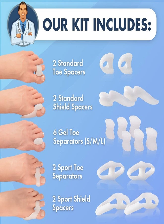 Dr. Frederick's Original 14-Piece Bunion Corrector Kit - Fast Relief for Bunions & Overlapping Toes - For Men & Women - Soft Gel Pads, Spacers, & Separators - For No Surgery Required - Image 3